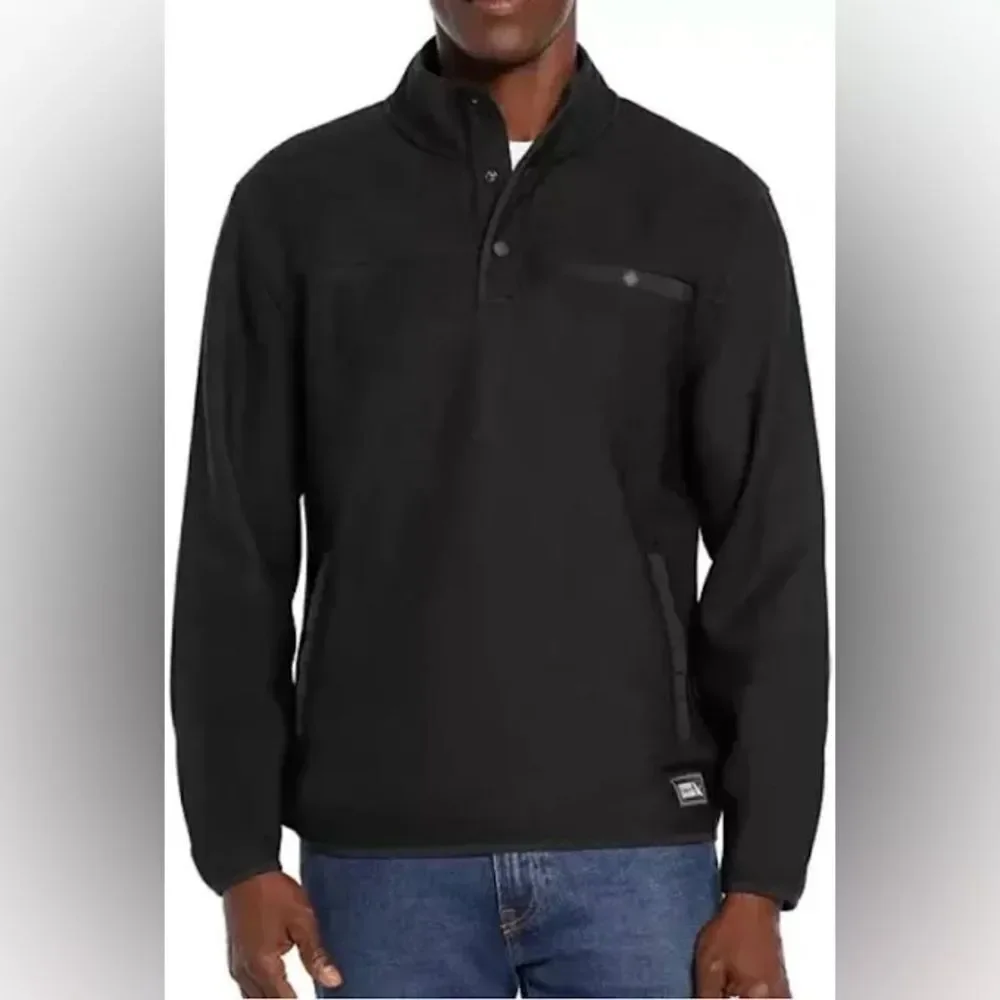 NEW Eddie Bauer Mens Black Sweater Fleece